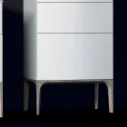 Moderní koupelnová skříňka se 3 zásuvkami z lakovaného dřeva Amber vyrobená v Itálii Viadurini