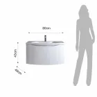 Moderní závěsná koupelnová skříňka s umyvadlovou policí a designovým zrcadlem - Michele Viadurini