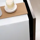 Závěsná koupelnová skříňka 100 cm z tvrzeného skla 8 mm a evropského dubu - Excelsior Viadurini