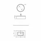 Závěsná koupelnová skříňka se zásuvkou a integrovaným umyvadlem a kulatým zrcadlem - Renga Viadurini