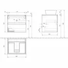 Závěsná koupelnová skříňka s obdélníkovým umyvadlem na desku, moderní design - Dumbo Viadurini