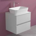 Závěsná koupelnová skříňka s obdélníkovým umyvadlem na desku, moderní design - Dumbo