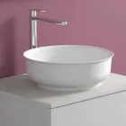 Závěsná koupelnová skříňka s kulatým umyvadlem na desku, moderní design - Dumbo Viadurini