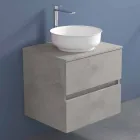 Závěsná koupelnová skříňka s kulatým umyvadlem na desku, moderní design - Dumbo Viadurini