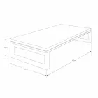 Závěsná koupelnová skříňka z teaku s držákem ručníků z nerezové oceli - Saverno Viadurini