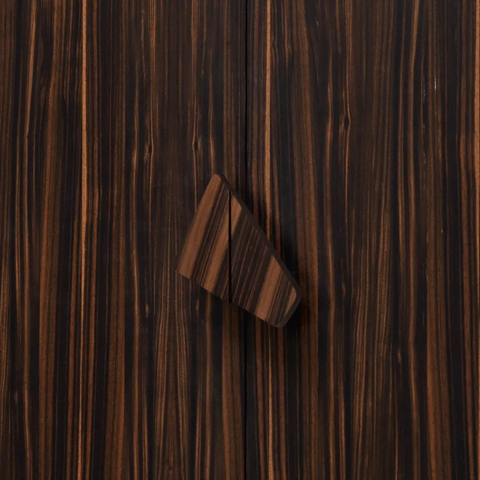 Grilli Zarafa 2-dveřní designová skříňka vyrobená v Itálii v ebenovém dřevě Viadurini