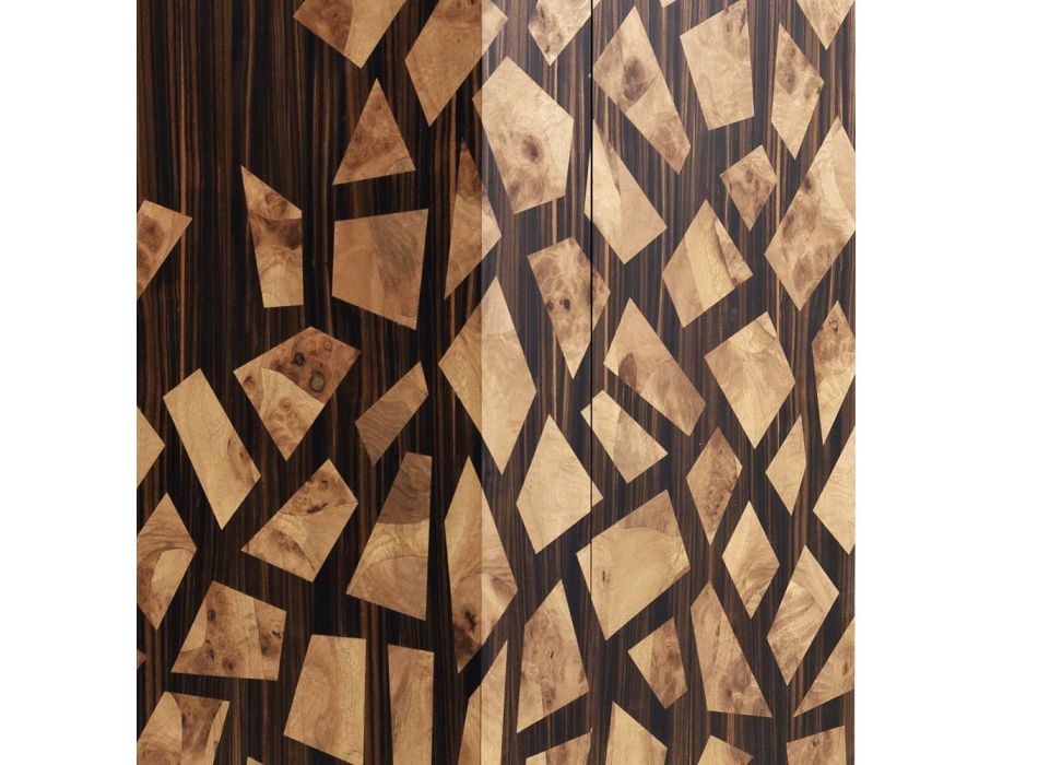 Grilli Zarafa 2-dveřní designová skříňka vyrobená v Itálii v ebenovém dřevě Viadurini
