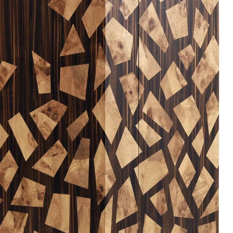 Grilli Zarafa 2-dveřní designová skříňka vyrobená v Itálii v ebenovém dřevě Viadurini