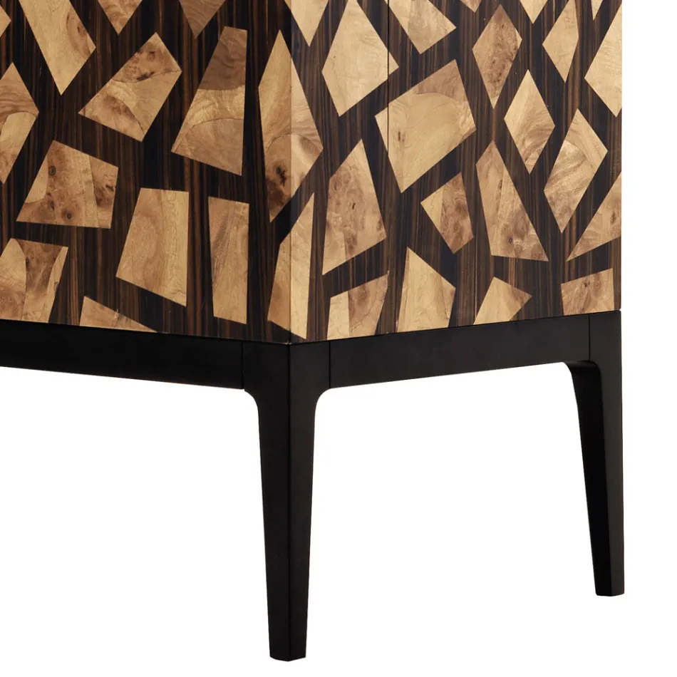 Grilli Zarafa 2-dveřní designová skříňka vyrobená v Itálii v ebenovém dřevě Viadurini