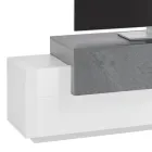 Nízký dřevěný TV stolek Obývací pokoj 3 dveře a otevřený prostor - Theresse Viadurini