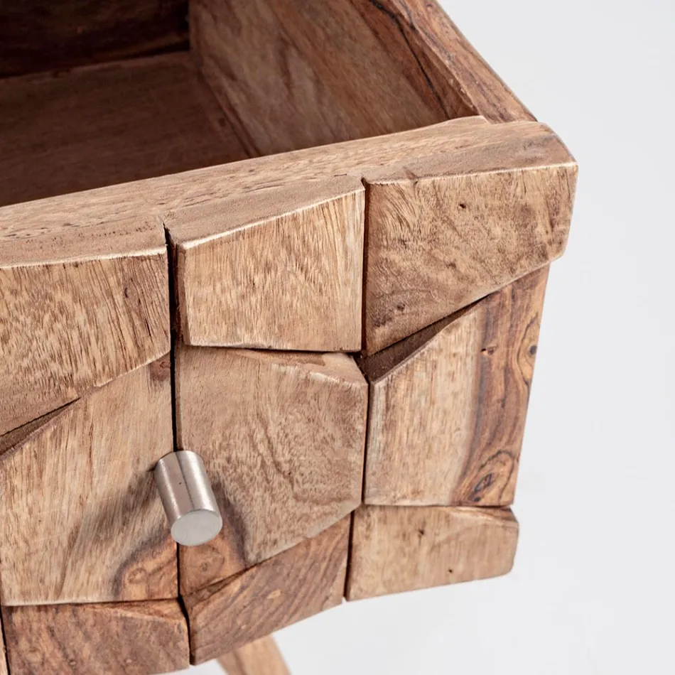 Dřevěná komoda Sheesham Design se 3 zásuvkami Homemotion - Fregene Viadurini