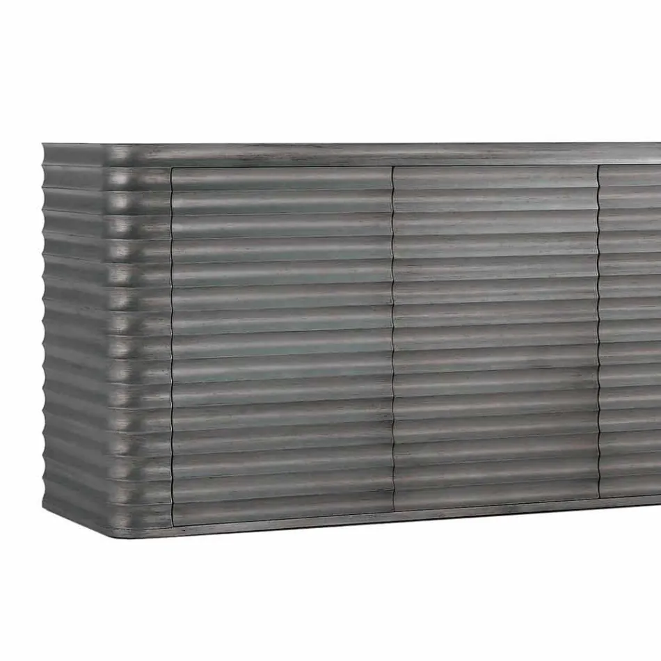 Mobile se 4 dřevěnými dveřmi tvarované konstrukce, L230xP49 cm, Dana Viadurini