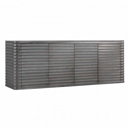 Mobile se 4 dřevěnými dveřmi tvarované konstrukce, L230xP49 cm, Dana Viadurini