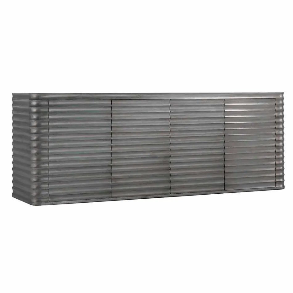 Mobile se 4 dřevěnými dveřmi tvarované konstrukce, L230xP49 cm, Dana Viadurini