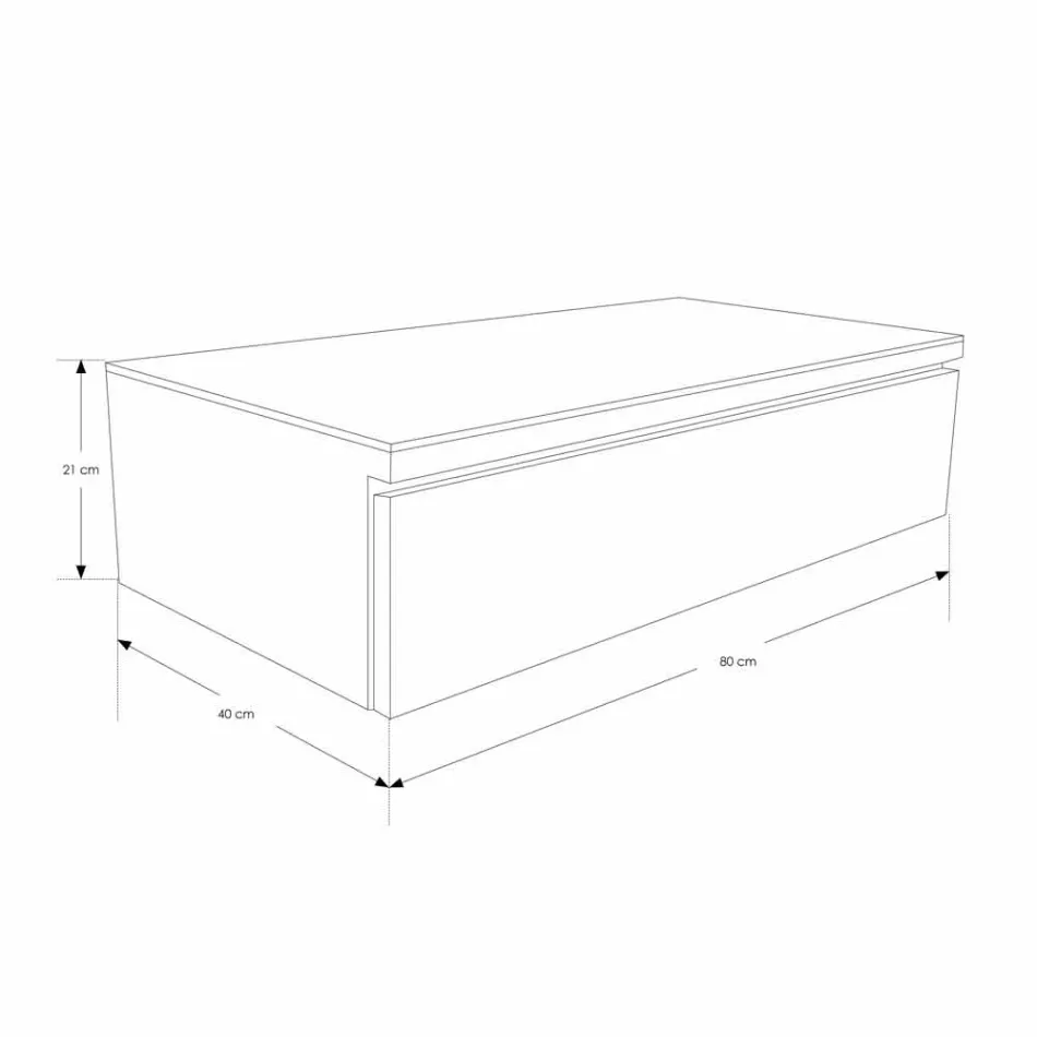 Závěsná koupelnová konzola se strukturou v přírodním teaku - Rodolfo Viadurini