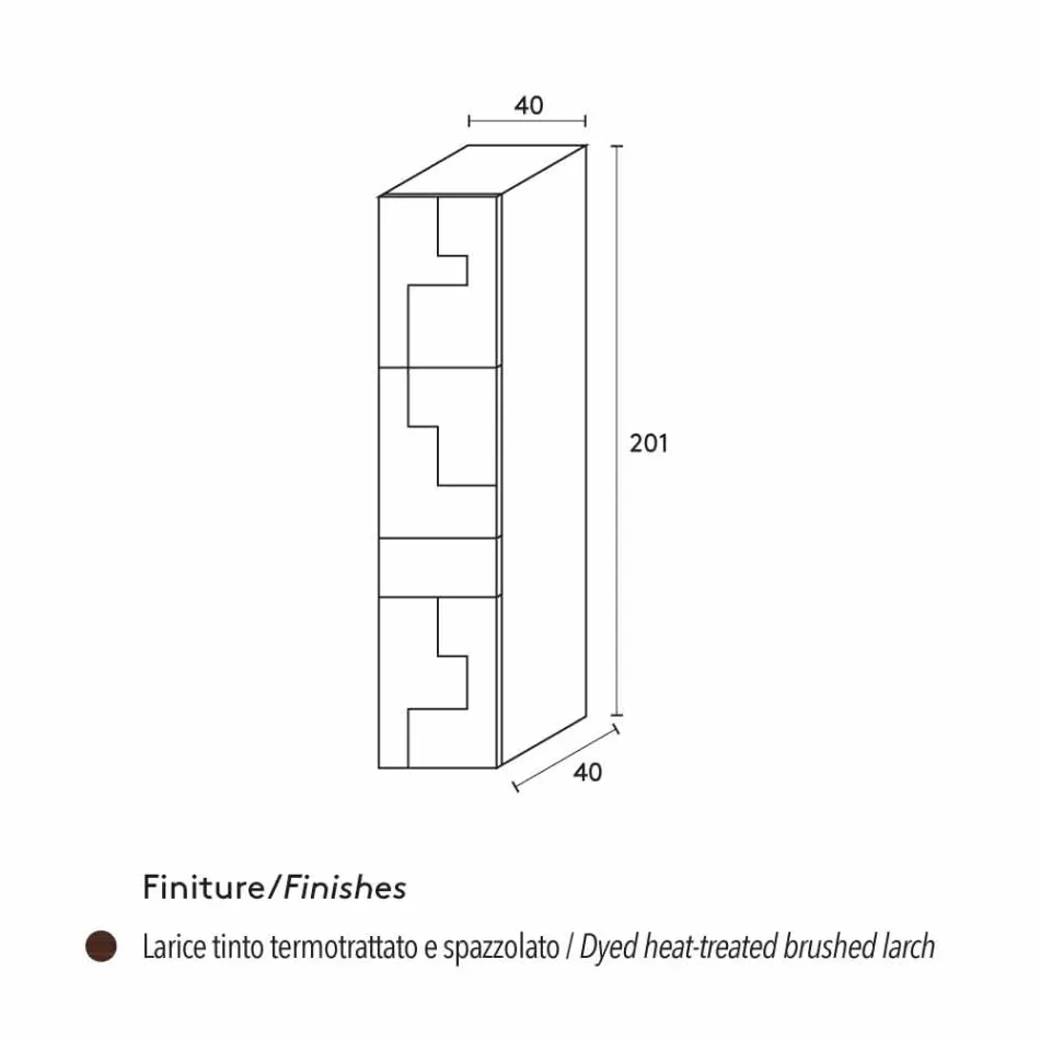 Skříň sloupec kartáčovaného modřínu Azalea Viadurini