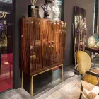 Moderní mobilní kontejner se 4 dveřmi z leštěného ebenového dřeva Ada Viadurini