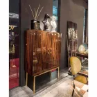 Moderní mobilní kontejner se 4 dveřmi z leštěného ebenového dřeva Ada Viadurini