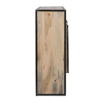 Mobilní příborník 3 dveře z mangového dřeva a oceli Homemotion - Signorino