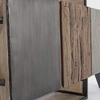 Mobilní příborník 3 dveře z mangového dřeva a oceli Homemotion - Signorino