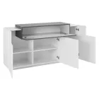 Mobilní příborník 4 dvířka bílá a antracitové dřevo, cement nebo javor - Tereza Viadurini