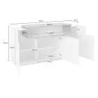 Mobilní příborník 4 dvířka bílá a antracitové dřevo, cement nebo javor - Tereza Viadurini