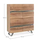 Mobilní příborník 4 dveře Acacia Wood Naturalistic Homemotion - Maramero Viadurini