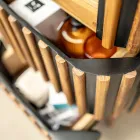 Sloupová koupelnová skříňka z masivního teaku a mahagonu - Plumeria Viadurini