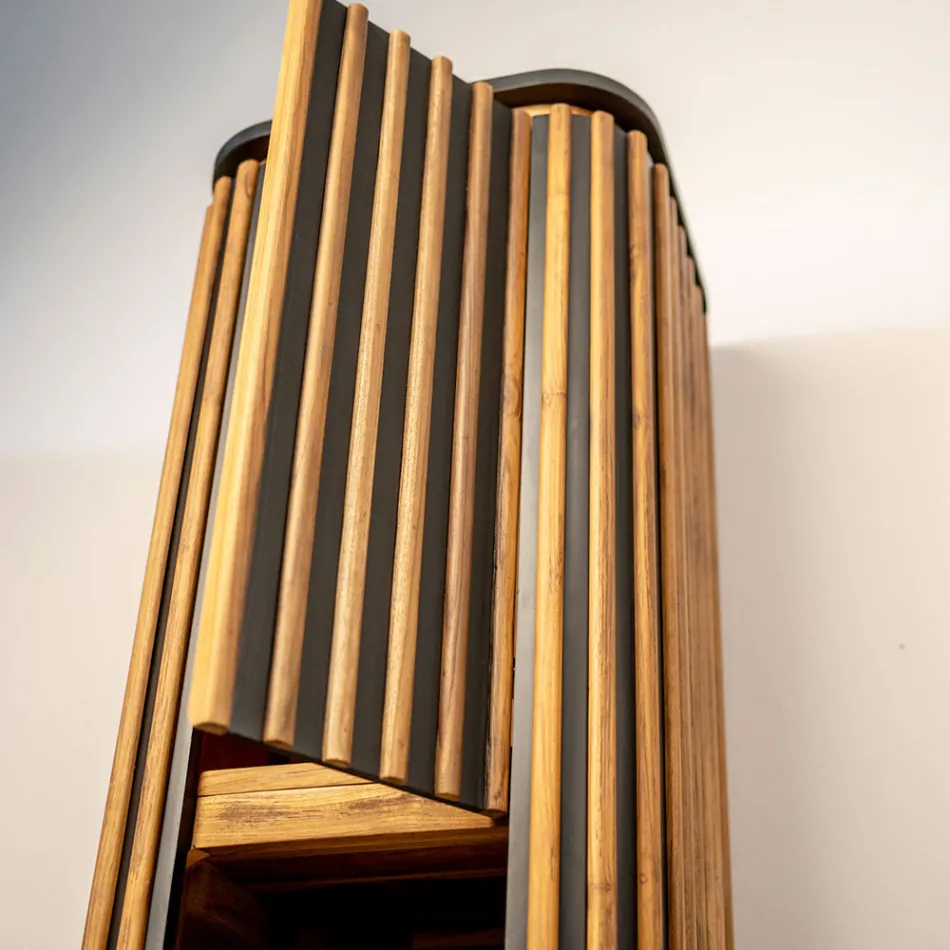 Sloupová koupelnová skříňka z masivního teaku a mahagonu - Plumeria Viadurini