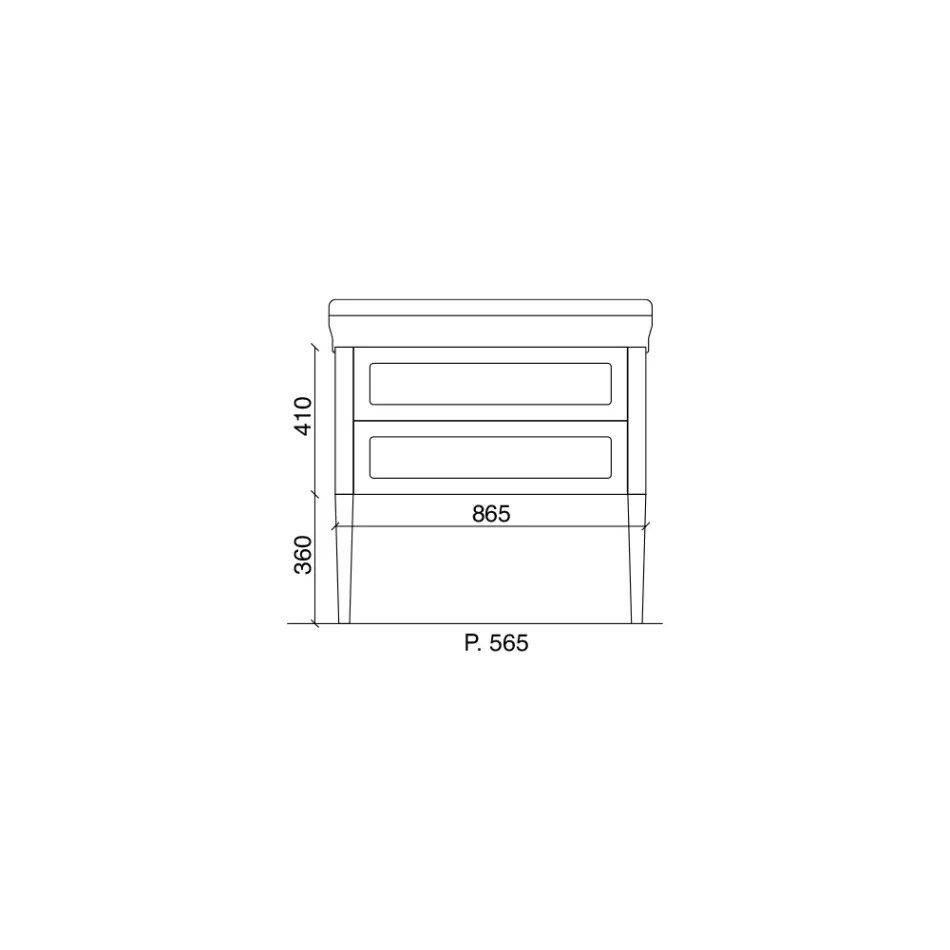 Koupelnová skříňka se dvěma zásuvkami a keramickým umyvadlem Made in Italy - Rome Viadurini