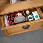 Samostatně stojící koupelnová skříňka z teaku se dvěma zásuvkami - keře Viadurini