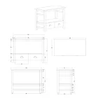 Samostatně stojící koupelnová skříňka z teaku se dvěma zásuvkami - keře Viadurini
