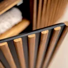 Ručně vyráběná koupelnová skříňka z masivního teaku a mahagonu - Heliconia Viadurini