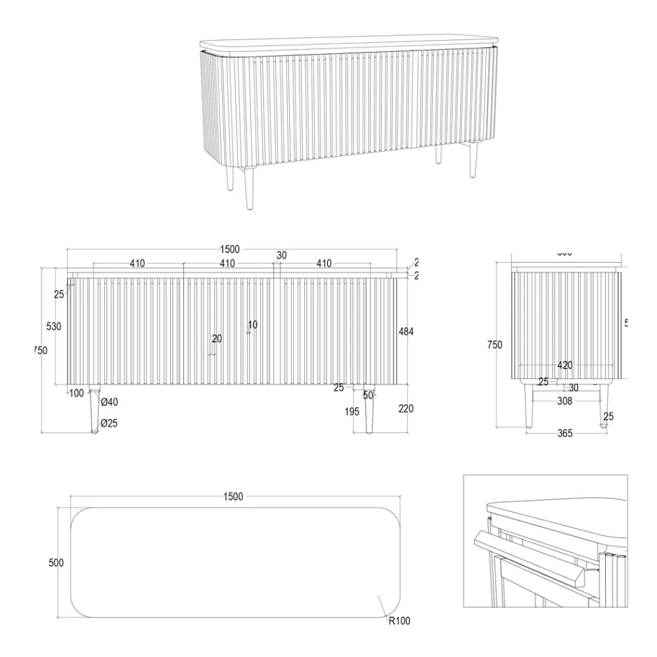 Ručně vyráběná koupelnová skříňka z masivního teaku a mahagonu - Heliconia Viadurini
