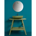 Moderní koupelnová skříňka se zelenou policí a háčky na ručníky - Crina Viadurini