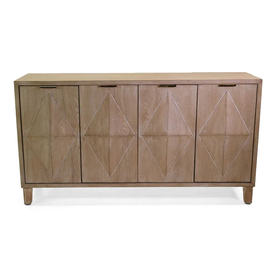 Vnitřní skříň se 4 dveřmi s dýhou MDF a jedlovými nohami - Tempesta Viadurini