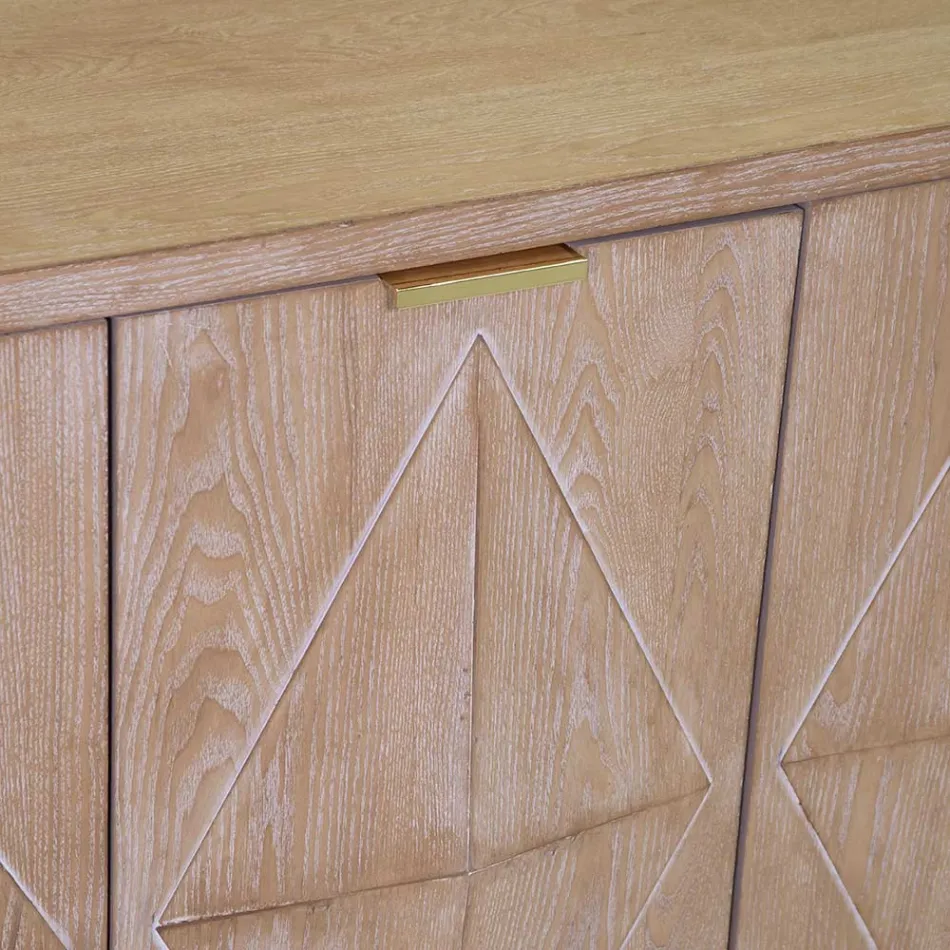 Vnitřní skříň se 4 dveřmi s dýhou MDF a jedlovými nohami - Tempesta Viadurini