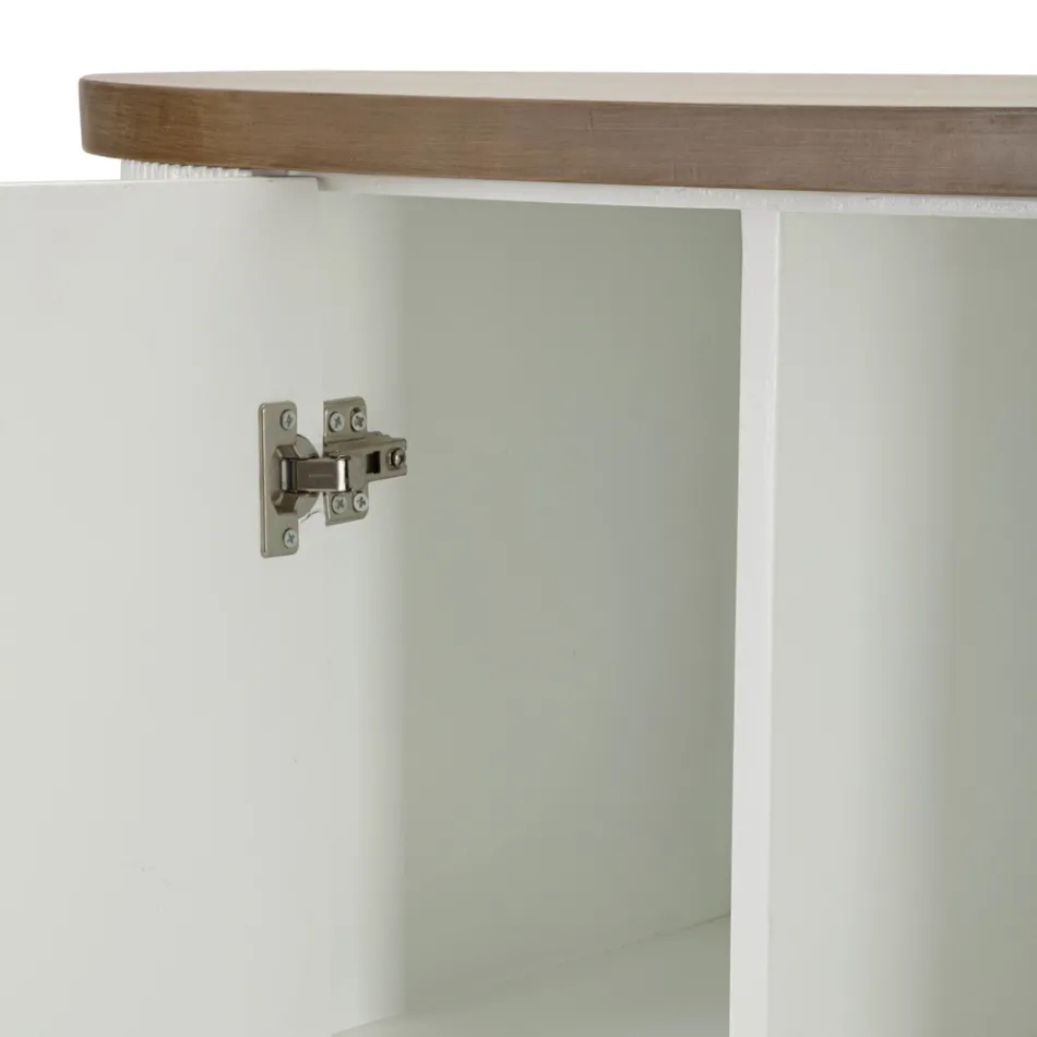 Dřevěná skříňka s horními a zaoblenými vložkami se 2 dvířky a 2 policemi - Rachel Viadurini