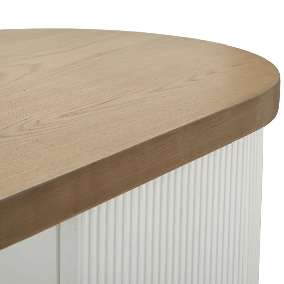 Dřevěná skříňka s horními a zaoblenými vložkami se 2 dvířky a 2 policemi - Rachel Viadurini