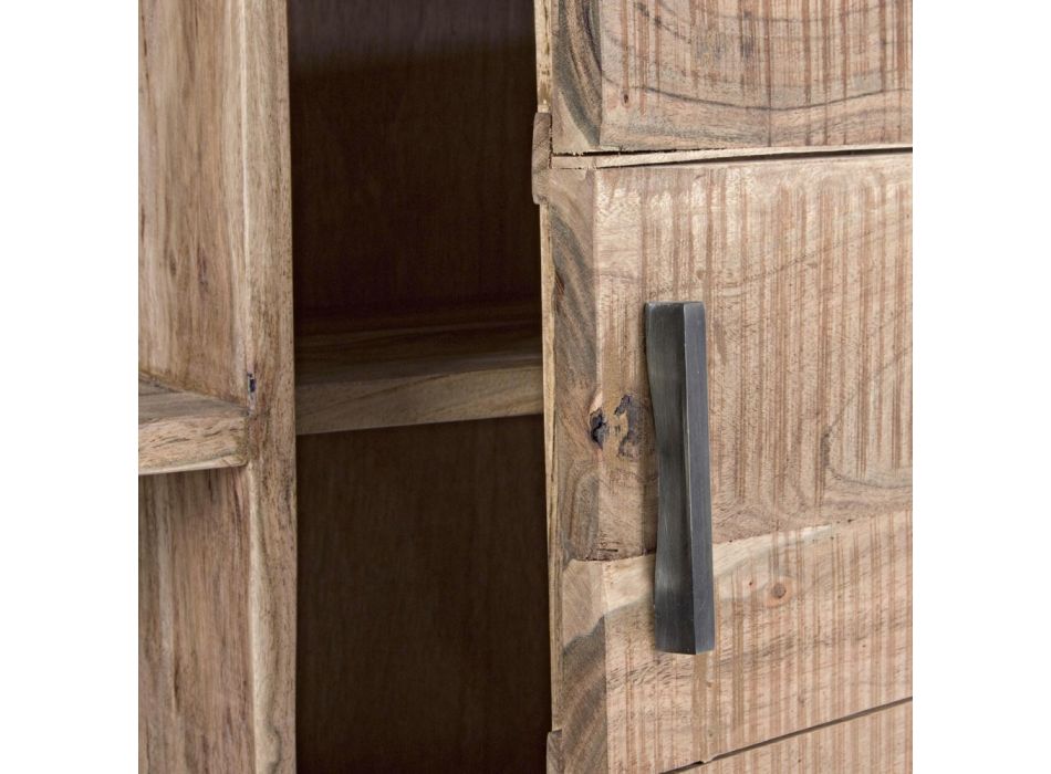Mobilní akátové dřevo 2 dveře 2 zásuvky 4 pokoje Homemotion - Aimune Viadurini