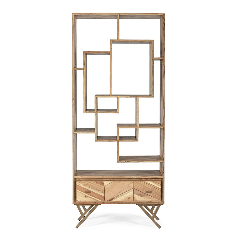 Knihovna do obývacího pokoje z akáciového dřeva a zásuvka Homemotion - Auriel Viadurini