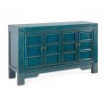 Příborník 4 dveře v modrém jilmovém dřevěném designu Vintage Homemotion - Konan