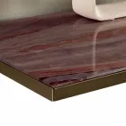 Obývací pokoj Příborník v kouřovém skle a zeleném nebo červeném mramoru s Led - Leonarda Viadurini