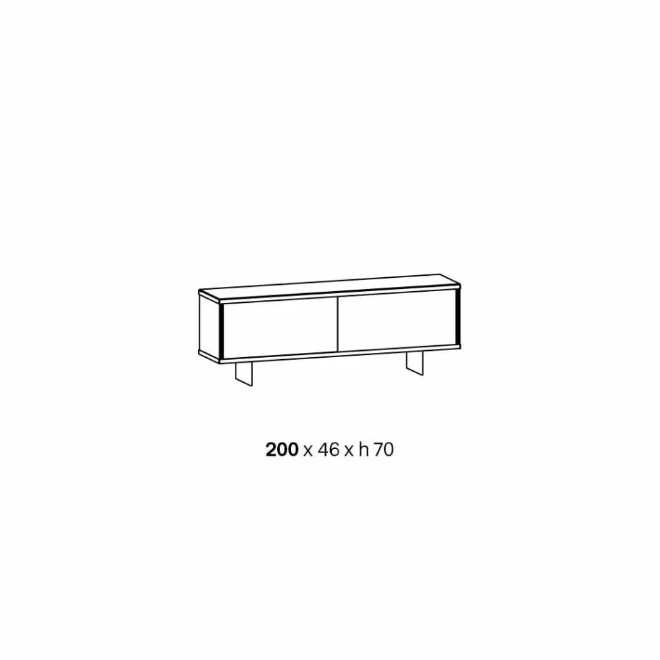 Obývací pokoj Příborník v kouřovém skle a zeleném nebo červeném mramoru s Led - Leonarda Viadurini