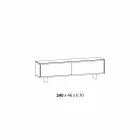 Obývací pokoj Příborník v kouřovém skle a zeleném nebo červeném mramoru s Led - Leonarda Viadurini