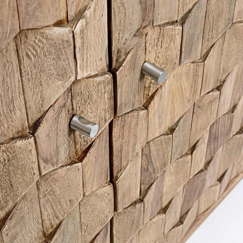 Nábytkový příborník v designu Sheesham Wood se 4 dveřmi Homemotion - Fregene Viadurini