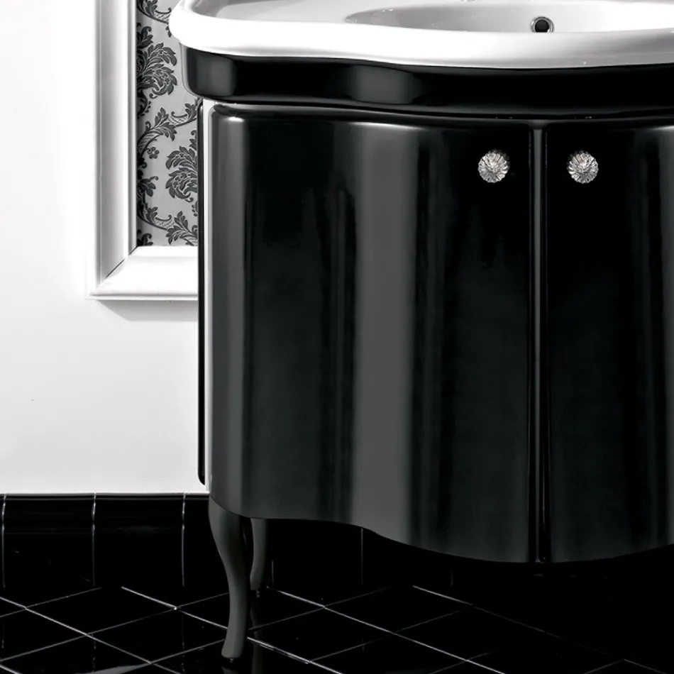 Moderní skříňka se dvěma lesklými lakovanými dvířky Made in Italy - Candy Viadurini