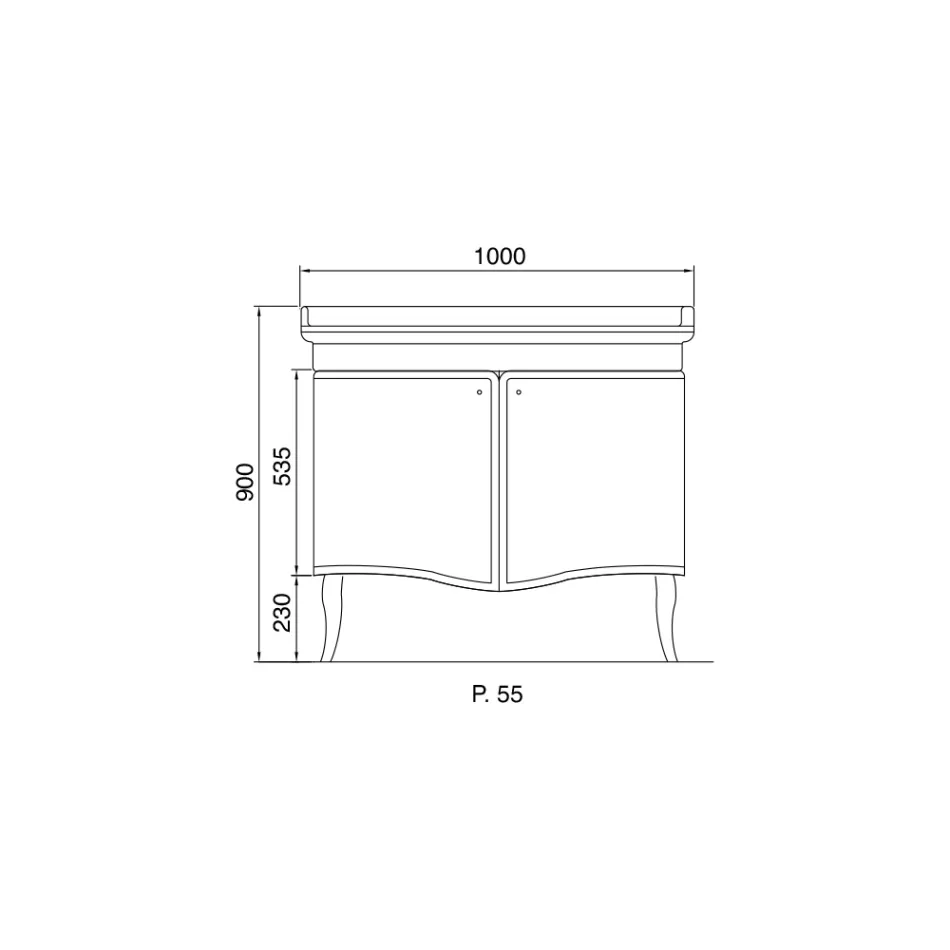 Moderní skříňka se dvěma lesklými lakovanými dvířky Made in Italy - Candy Viadurini