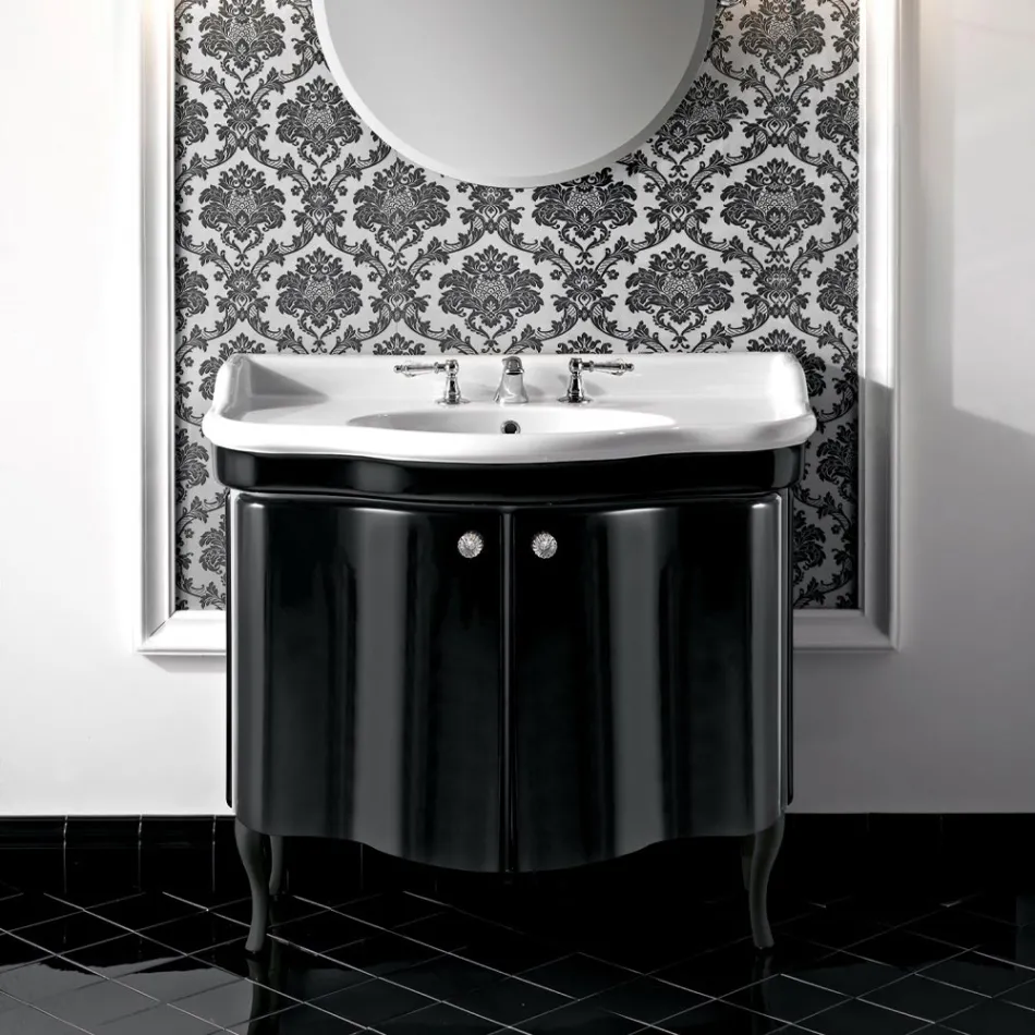 Moderní skříňka se dvěma lesklými lakovanými dvířky Made in Italy - Candy Viadurini