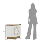 Oválná dřevěná skříňka s horními a zaoblenými vložkami se 2 dvířky - Rachel Viadurini